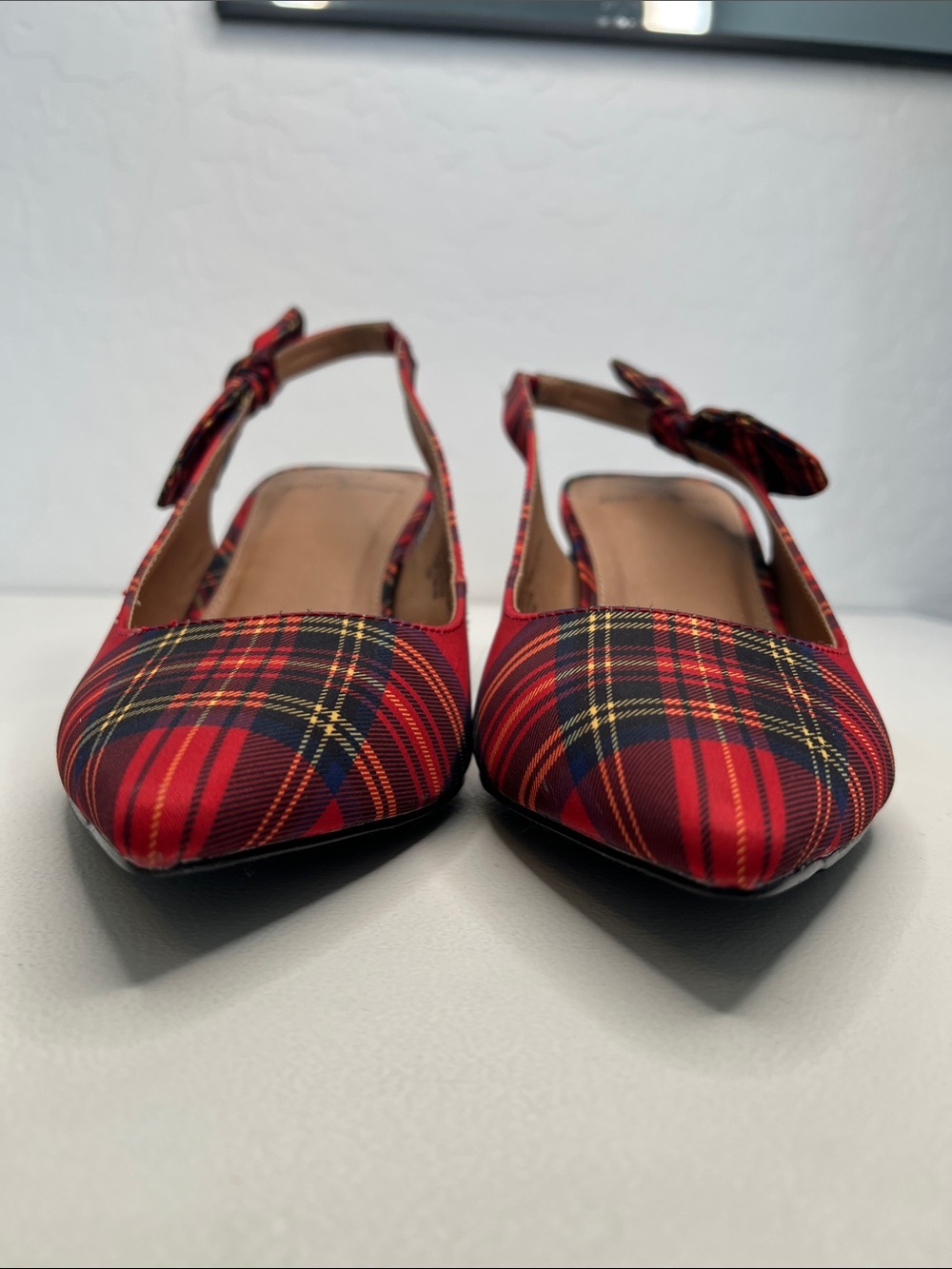 Torrid X Betsey Johnson Alley red plaid black cylinder sparkle heel 10W - Picture 11 of 13